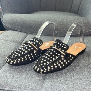 D6 DK fashion|new Women|Slip-On Loafer size 8 open back mules slippers flat